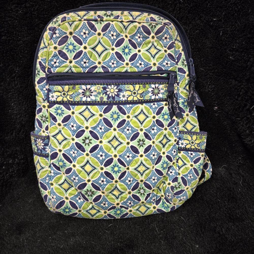 Vera Bradley Blue and Green Quilted Backpack